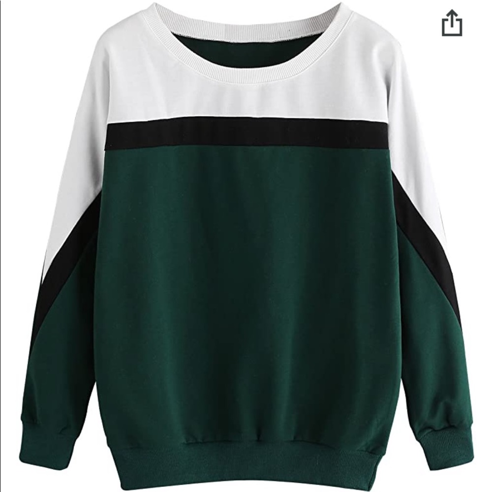 Romwe Green and White Sweater